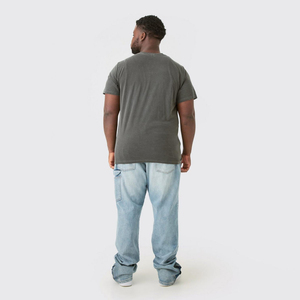 T-shirt Hip Hop personnalisé imprimé, effet vieilli, délavé à l'acide, 250 GSM, tricoté, en polyester/coton, séchage rapide, écologique - Product Image 4