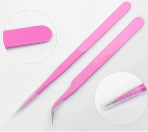 Pince à épiler en acier inoxydable à pointe incurvée - Outil de beauté durable et antistatique pour le coiffage des cils - Product Image 4