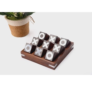 ANAM OVERSEAS Jeu de Tic Tac Toe en bois moderne fait à la main |   Jeu de société de luxe modèle AO-4605 imprimé en sérigraphie pour la décoration intérieure et les cadeaux - Product Image 1