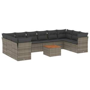 Ensemble de canapés de jardin en rotin PE gris modulaire, élégant et durable, meubles d'extérieur - Product Image 2