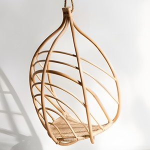 Silla colgante para jardín, terraza, exterior, de ratán, en forma de luna, hamaca colgante. - Product Image 5