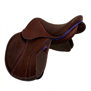Silla de Doma Inglesa de Cuero Monoflap con Armazón de Madera Marrón - Product Image 4