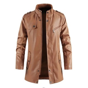 Customized <b>Men's</b> <b>Long</b> Leather <b>Coat</b> Top Trending New Design with Latest Collection High Quality Waterproof Feature - Product Image 5