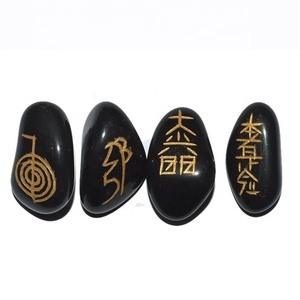 Juego de Piedras Usui Reiki Pulidas en Blanco y Negro, Piedras Semipreciosas para Artesanía - Product Image 3