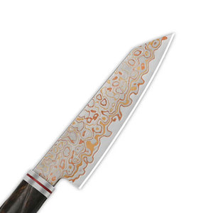 Couteau artisanal en acier damas cuivré avec lame à motifs élégants, manche personnalisé, outil de découpe de cuisine haut de gamme fait main - Product Image 4