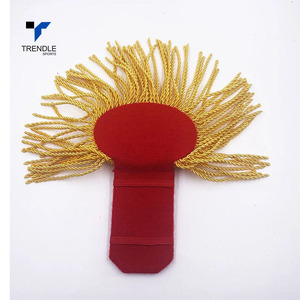 TRENDLE SPORTS Epaulettes Ceremoniales Rojos Acolchados con Flecos de Hilo Dorado, Colores Personalizables, Servicio OEM, Para Exteriores - Product Image 6