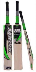 Batte de cricket en bois durable MB Malik Zulfi Edition, sticker vert, en saule anglais, avec housse de protection et grip supplémentaire anti-usure - Product Image 6