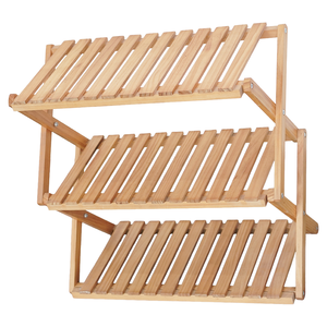 Modern Foldable Wooden 3-Tier <b>Shoe</b> Shelf - Compact Freestanding <b>Storage</b> <b>Rack</b> for Home - Product Image 4