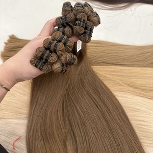 Thick End 24 inch Premium Machine weft hair extensions color brown Vietnamese Human Hair No Shed No <b>tangle</b> - Product Image 3