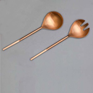 Luxury Stainless Steel wedding banquet gold polished <b>Spoon</b> with Gold Salad <b>spoon</b> servers Round Handle <b>Serving</b> <b>Spoons</b> - Product Image 2