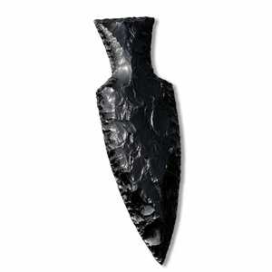 Handcrafted Black Obsidian Gemstone Arrowhead Knife with <b>Crystal</b> Blade-Reiki & Feng Shui Healing Home Decor - Product Image 1