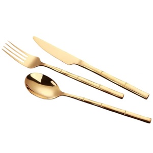 Juego de Cubiertos de Acero Inoxidable Sostenible de la Mejor Calidad, con Acabado Dorado Espejo, Moderno y de Lujo, para Hogar, Hotel y Bodas - Product Image 1