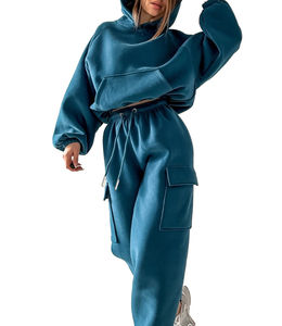 Nouvelle Collection Automne Femme : Ensemble Sportif 2 Pièces Respirant – Sweat à Capuche Court Uni et Pantalon de Jogging Décontracté pour l'Hiver - Product Image 6