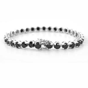 Pulsera de tenis con diamantes de moissanita negra, plata de ley 925, regalo de diamantes personalizado para boda - Product Image 3