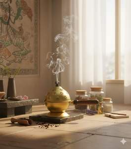 Quemador de Incienso Metálico Religioso Hecho a Mano, Ecológico y Duradero para Decoración del Hogar u Oficina, Precio al por Mayor, M/S SHAAD HANDICRAFTS - Product Image 3