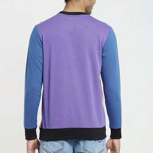 เสื้อสเวตเชิ้ตคอกลมผู้ชาย แขนเสื้อแบบแร็กแลน ลายบล็อกสี  ถักทอแบบลำลอง ทรงปกติ ใส่ได้ในฤดูใบไม้ร่วง - Product Image 4