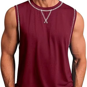 Débardeurs de sport pour hommes de haute qualité, sans manches, col rond, décontractés, pour la musculation, la gym et la course à pied - Product Image 1