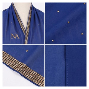 NORTH APPROACH Women's Blue Chiffon Scarf Embroidered Elegant Multi-Functional Fashion Accessory All Seasons - Product Image 4