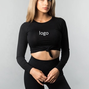 T-Shirts haut court pour femmes de haute qualité à la mode vêtements de sport hauts saison d'été marque T-Shirts manches longues dames chemises décontracté - Product Image 1