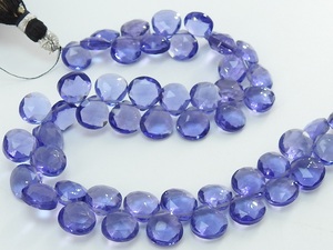 Cuentas sueltas de cristal facetado en forma de corazón de cuarzo azul iolita de 8 mm, hilo de 8 pulgadas para la fabricación de pendientes de lágrima y joyería - Product Image 4