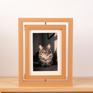 Cadre photo rotatif double face en bois, cadre cadeau et commémoratif - Product Image 1