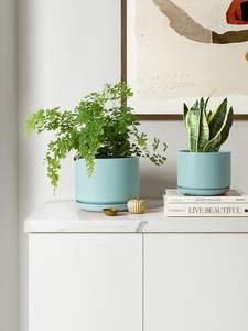 Pot de fleurs en céramique pour plantes à fleurs, succulentes et herbes. Pot de fleurs en céramique élégant pour la décoration intérieure et extérieure. - Product Image 5