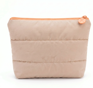 <b>Quilted</b> Polyester Flat-Mouthed Compact Fashion Cosmetic Clutch <b>Bag</b> Zipper Closure Reversible Design Washable Customizable Logo - Product Image 4