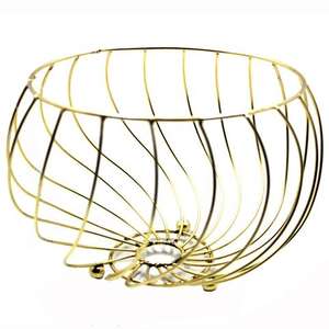Rectangle Handmade Metal Wire <b>Storage</b> Basket With Handles Gold Plating Kitchen Decorative House Hold <b>Tabletop</b> <b>Storage</b> Baskets - Product Image 3