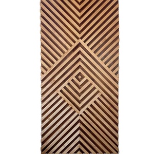 Patrón de madera pared arte decorativo geométrico panel rústico tallado madera pared escultura moderno elegante pared decoración artística obra de arte - Product Image 1