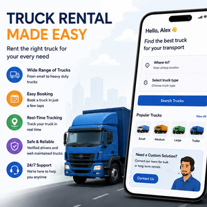Application mobile de location de camions intelligents : réservation de flotte, suivi GPS, compatible Android, iOS, Web et Cloud - Product Image 1