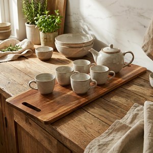 Planche de service en bois extra longue |   Plateau de charcuterie rustique avec poignée - Product Image 6