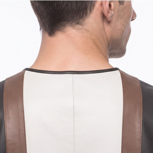 Custom Fit <b>Men</b> Short Sleeve Leather T <b>Shirt</b> <b>Mens</b> Leather V-Neck T-<b>Shirts</b> <b>Men</b> Leather Lightweight Genuine Leather Tee <b>Shirt</b> - Product Image 5