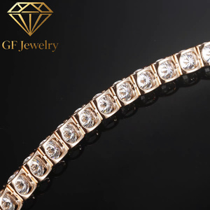 Pulsera de tenis de lujo con diamantes cultivados en laboratorio y engaste de bisel, oro rosa de 18K, joyería fina para aniversarios y ocasiones especiales - Product Image 3