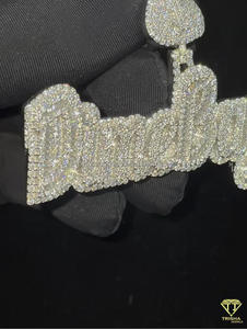 Personalized <b>Name</b> Charm Pendant Full Lab Grown Diamond Luxury Hip Hop Jewelry - Product Image 5