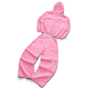 Ensembles de sweats à capuche zippés en molleton brossé épais pour hommes, fabricant en gros, personnalisation de marque, fournisseur OEM, streetwear moderne en gros - Product Image 2