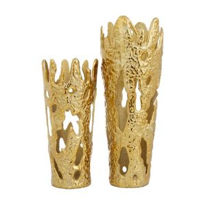 Vase de table en aluminium perforé épais de style Art déco, finition nickel antique, pour la décoration de la maison et du bureau - Product Image 5