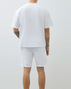 T-shirts et shorts streetwear 2026 en coton épais 100 % unisexe, coupe ample et courte, pour hommes - Product Image 2