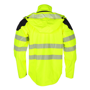 Custom Class 2 <b>High</b> <b>Visibility</b> Green Cotton <b>Softshell</b> Waterproof Reflective Safety <b>Jacket</b> - Product Image 5
