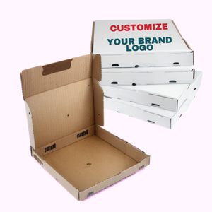 Caja de Pizza Corrugada de Papel Kraft Marrón de 16 x 16 Pulgadas con Logotipo Personalizable, Cajas de Papel Portátiles y con Relieve Disponibles en Varios Tamaños - Product Image 3
