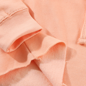Hoodie court en polaire pêche pour femme, à manches longues et épaules tombantes, tricoté, style décontracté hiver, doublure polyester, broderie - Product Image 4