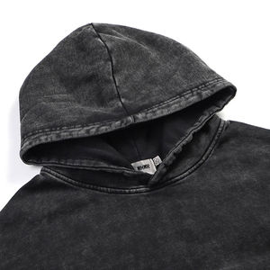 <b>Sherpa</b> <b>Lined</b> 100% Cotton Lightweight Hoodie Pullover Sweatshirt Warm Winter Streetwear Top Kangaroo Pocket Ribbed OEM Service - Product Image 2