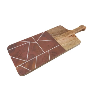 Planches à découper en bois rustique authentique avec poignée, multifonctionnelles, professionnelles, durables, en bois, pour légumes et fromages - Product Image 6