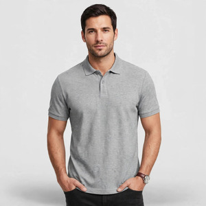 Men's <b>Black</b> Solid Knitted Short Sleeve Round Neck Casual <b>Shirt</b> Breathable Polyester Summer Wear - Product Image 1