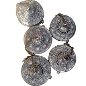 Pure Bronze Handmade Carved Religious <b>Musical</b> Instrument Tincha & Exclusive Cover <b>Box</b> - Product Image 2