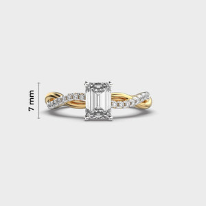 14K Yellow Gold IGI Certified Lab Grown CVD Emerald Cut 1CT <b>Diamond</b> <b>Ring</b> 0.4CT Side Stones VS1 F Luxury Bridal Engagement - Product Image 5