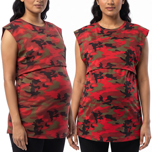Comfortable Camouflage Nursing <b>Tops</b> Women Summer Breastfeeding Tank <b>Top</b> Maternity <b>Red</b> Camo Nursing Pregnancy Vest <b>Top</b> - Product Image 1