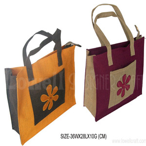 FLOWER DESIGN WOMEN"SJUTE SHOPPING <b>BAG</b> - Product Image 5