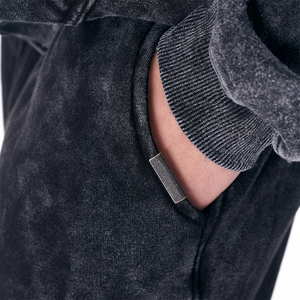 Conjunto Deportivo para Hombre, Estilo Acid Wash, Sudadera con Capucha y Cierre Completo, Pantalones Holgados, 100% Algodón - Product Image 6