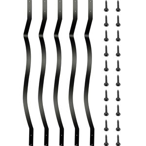 Confezione da 61 Pezzi di Balaustre in Lega di Alluminio 82x2,5 cm con Viti per Ringhiere di Scale e Terrazze in Legno - Product Image 1