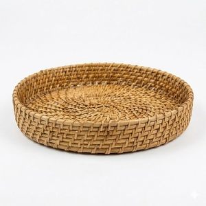 Bandeja de Mimbre de Ratán, Bandeja de Servir de Bambú, Tejida a Mano, Decorativa, para Desayuno, Té, Café, Otomana, Cocina, Decoración del Hogar - Product Image 1
